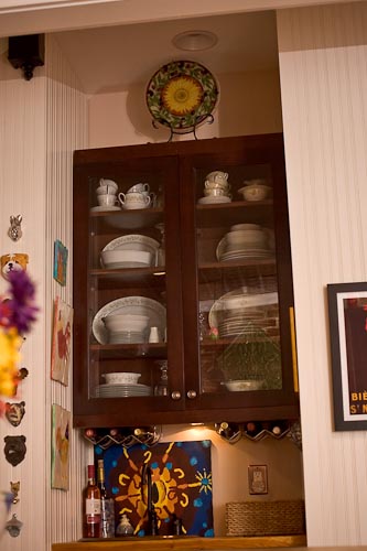 Custom nook shelving for storage